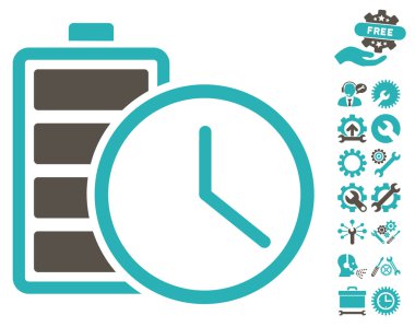 Araçlar bonusu ile Pil Zamanı Vektör Simgesi