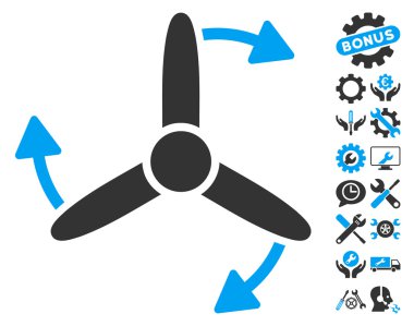 Üç uçlu vidalı döndürme vektör simgesi araçlar Bonus ile