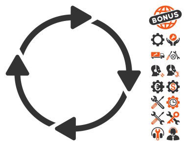 Araçlar bonusu ile Döndürme Vektör Simgesi