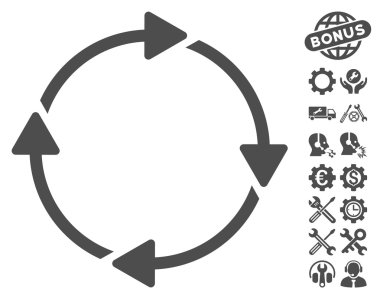 Araçlar bonusu ile Döndürme Vektör Simgesi