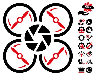 Araçlar bonus ile Shutter Drone Vektör Simgesi