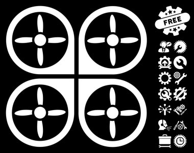 Araçlar Bonus ile Copter Vektör Simgesi