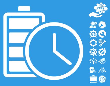 Araçlar bonusu ile Pil Zamanı Vektör Simgesi