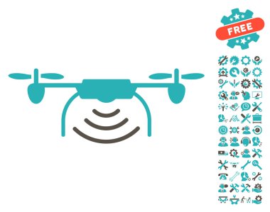 Radyo Verici Airdrone Vektör Simgesi Araçları Bonus ile