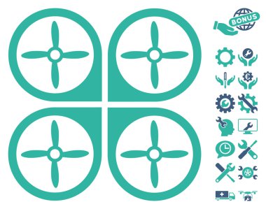 Araçlar Bonus ile Nanocopter Vektör Simgesi