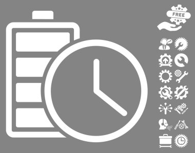 Araçlar bonusu ile Pil Zamanı Vektör Simgesi