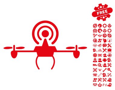 Wifi Repeater Drone Vector Icon With Tools Bonus