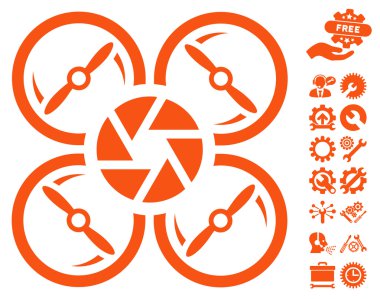 Araçlar bonus ile Shutter Drone Vektör Simgesi