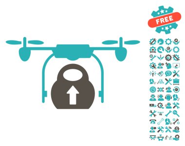 Araçlar bonus ile yük kargo drone vektör simgesi