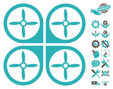 Araçlar Bonus ile Nanocopter Vektör Simgesi