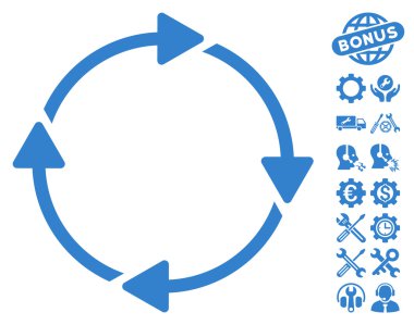 Araçlar bonusu ile Döndürme Vektör Simgesi