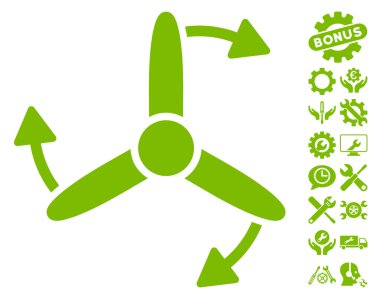 Üç uçlu vidalı döndürme vektör simgesi araçlar Bonus ile