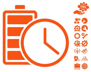 Araçlar bonusu ile Pil Zamanı Vektör Simgesi