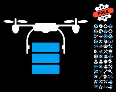 Araçlar bonus ile Kargo Drone Vektör Simgesi