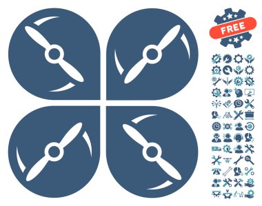 Airdrone Screws Rotation Vector Icon With Tools Bonus