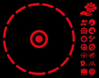 Araçlar bonusu ile Yuvarlak Alan Vektör Simgesi