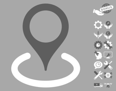 Araçlar Bonusu ile Konum Vektör Simgesi