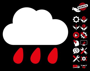 Yağmur bulutu vektör simge araçları Bonus ile