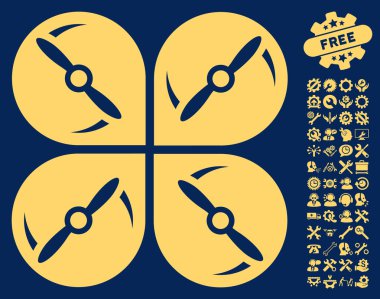 Airdrone Screws Rotation Vector Icon With Tools Bonus