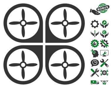 Araçlar Bonus ile Nanocopter Vektör Simgesi