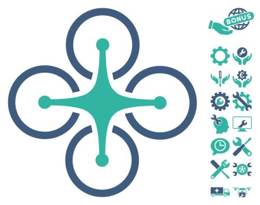 Airdrone Vector Icon With Tools Bonus