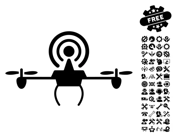 Ícone do vetor do drone do repetidor de Wifi com bônus das ferramentas — Vetor de Stock