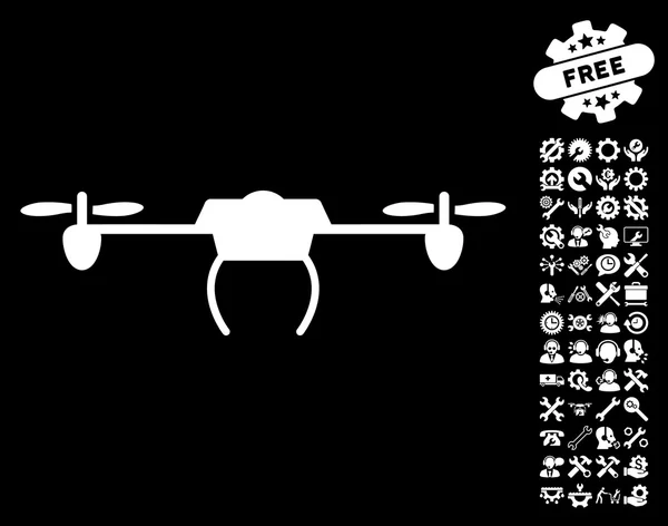 Drohnen-Vektor-Symbol mit Werkzeugbonus — Stockvektor