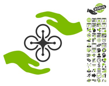 Bonus ile hava helikopter bakım el simgesi