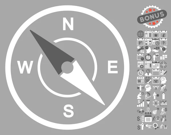 Compass Icon With Bonus — Stock Illustration Compass Icon With Bonus Vector Graphics