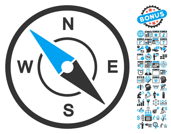 Compass Icon With Bonus — Stock Illustration Compass Icon With Bonus Royalty Free Stock Illustrations