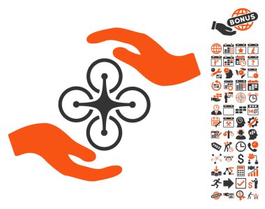 Bonus ile hava helikopter bakım el simgesi