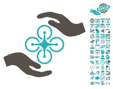 Bonus ile hava helikopter bakım el simgesi