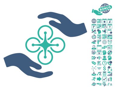 Bonus ile hava helikopter bakım el simgesi