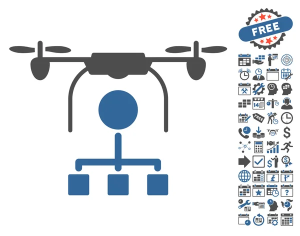 Значок распределения дронов с бонусом — стоковый вектор