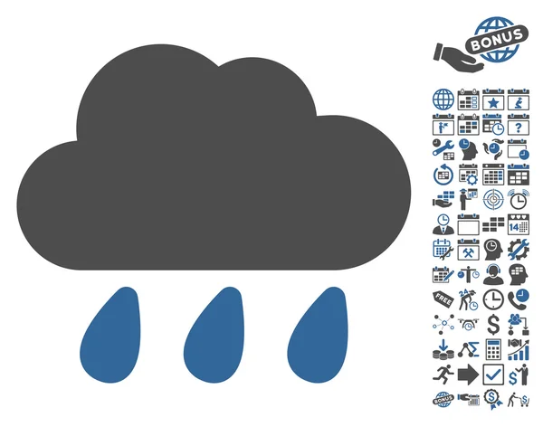 Regen Cloud pictogram met Bonus — Stockvector