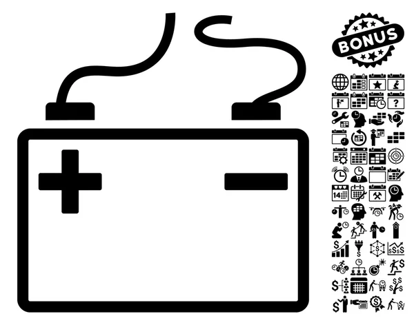 Icône d'accumulateur avec bonus — Image vectorielle