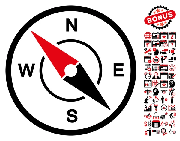 Compass Icon With Bonus — Stock Illustration Compass Icon With Bonus Royalty Free Stock Illustrations