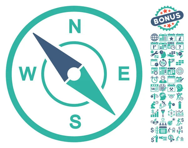 Compass Icon With Bonus — Stock Illustration Compass Icon With Bonus Stock Illustration