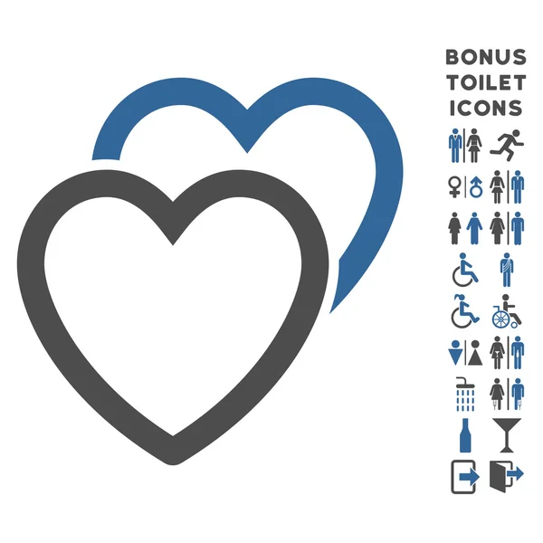 Corazones de amor plana Vector icono y bono — Vector de stock