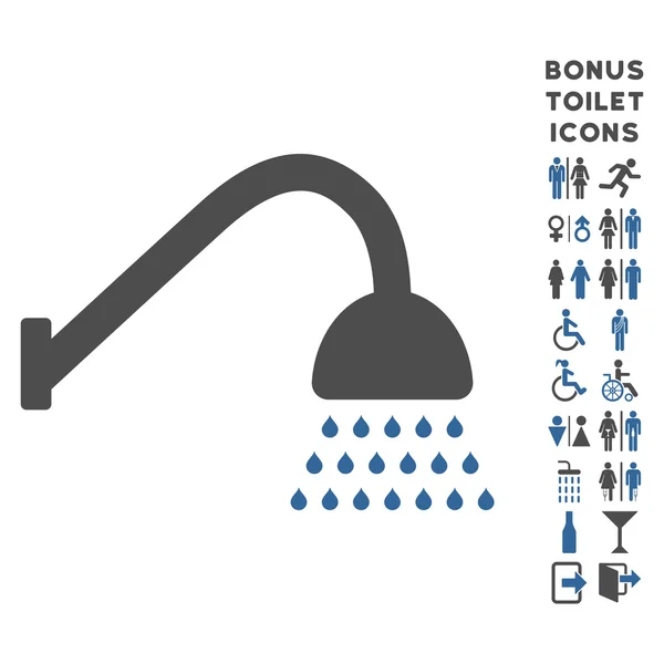 Dusch platt vektor symbol och Bonus — Stock vektor