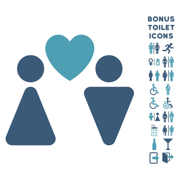 Любовная пара плоский вектор икона и бонус — стоковый вектор