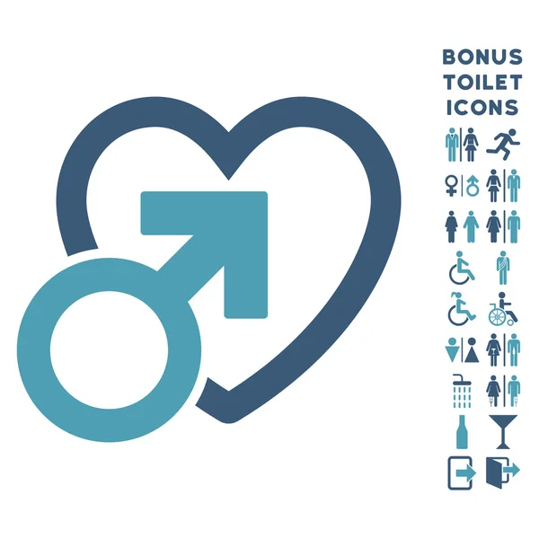 Male Love Flat Vector Icon and Bonus — Stock Vector