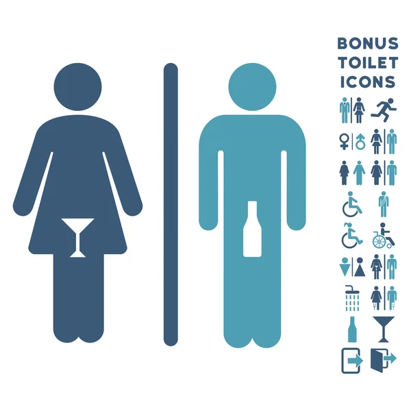 WC Personas Apartamento Vector Icono y Bono — Archivo Imágenes Vectoriales