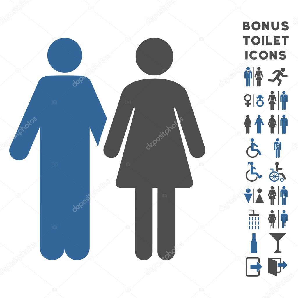 Married Couple Flat Vector Icon and Bonus