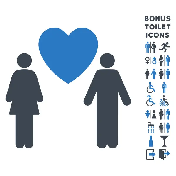 Amour couple plat vectoriel icône et bonus — Image vectorielle