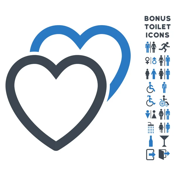 Corazones de amor plana Vector icono y bono — Vector de stock