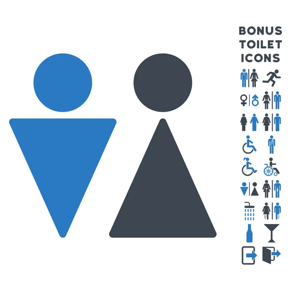 WC Persons Flat Vector Icon and Bonus — Stock Vector