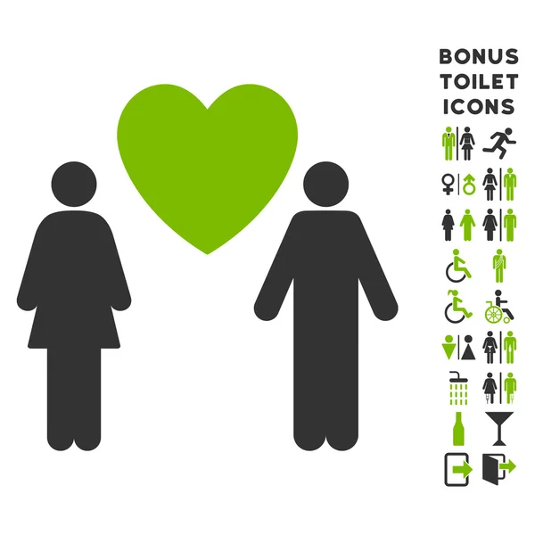Amour couple plat vectoriel icône et bonus — Image vectorielle