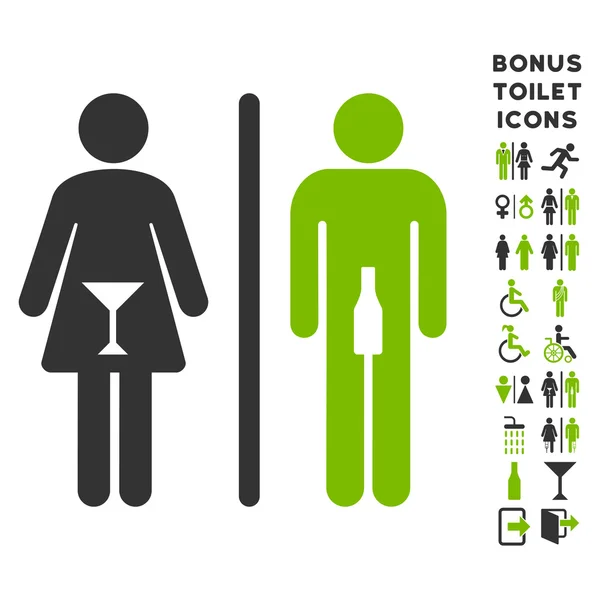 WC Personas Apartamento Vector Icono y Bono — Archivo Imágenes Vectoriales