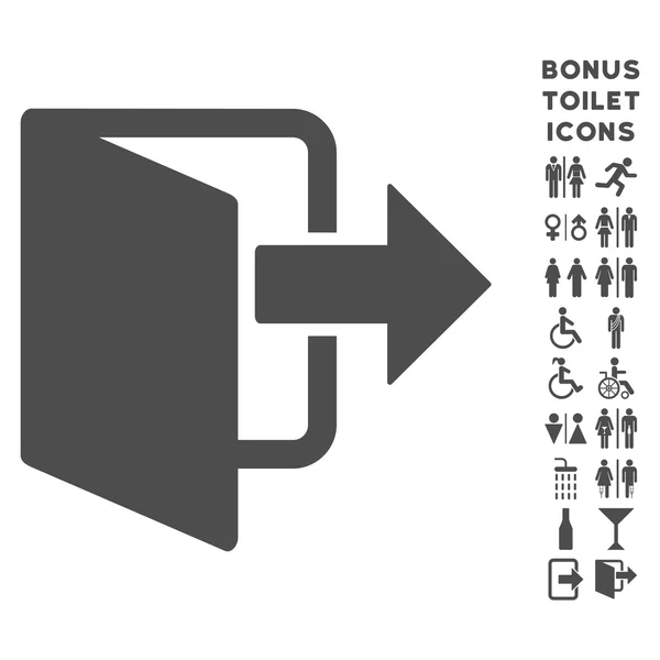 Exit deur plat Vector Icon en Bonus — Stockvector